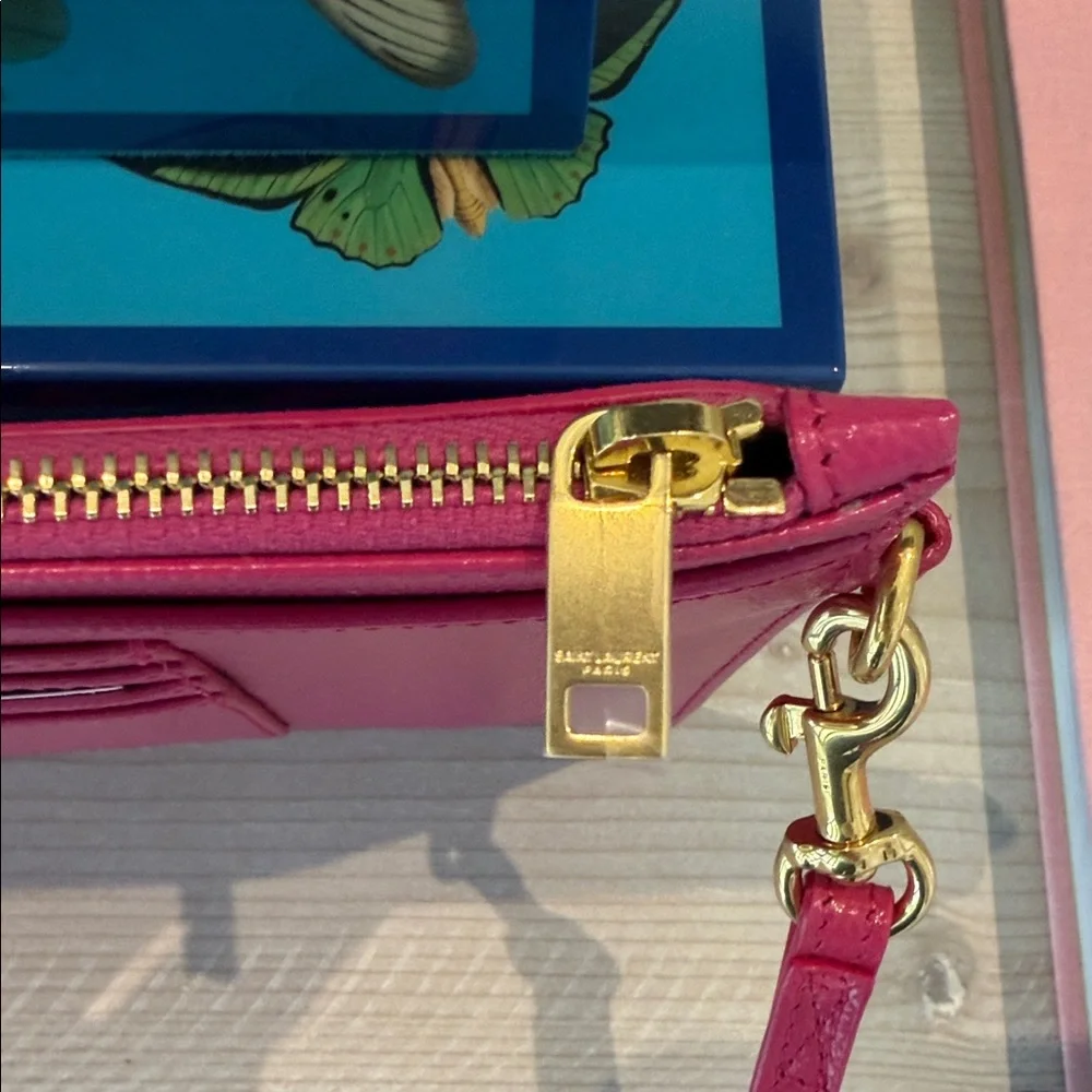 Yves Saint Laurent Fuchsia Quilted Wristlet - Picture 2 of 4